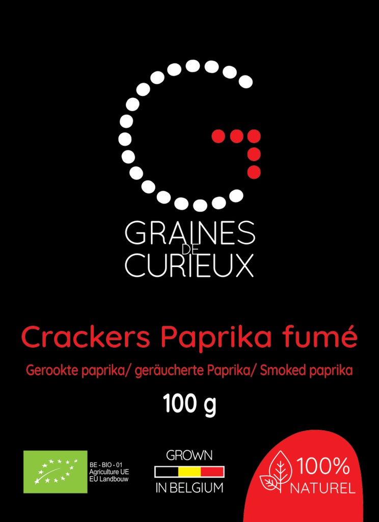 Caisse de 8 x 100 g de Crackers Paprika Fumé BIO