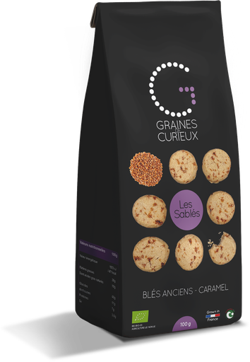 [GDCSABCAR100G] Old wheat shortbread with caramel 100g BIO